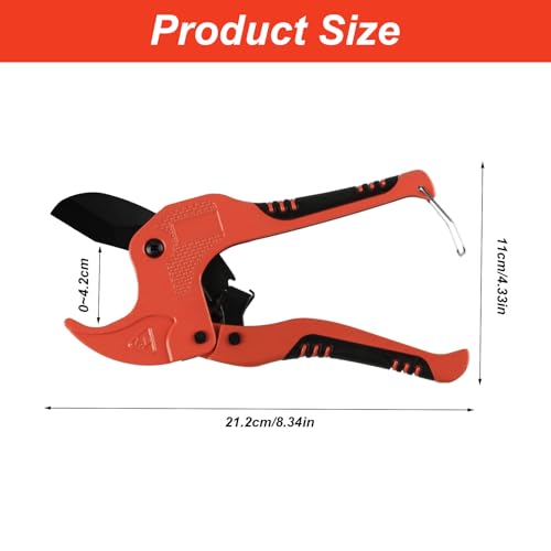 42mm PVC Pipe Cutter, Heavy Duty Ratchet Pipe Cutters for Cutting PVC PEX PPR Plumbing Plastic Rubber Hoses Plastic Pipe Cutter with Non-Slip Handle 2 42mm PVC Pipe Cutter, Heavy Duty Ratchet Pipe Cutters for Cutting PVC PEX PPR Plumbing Plastic Rubber Hoses Plastic Pipe Cutter with Non-Slip Handle - Image 2