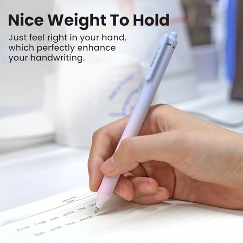 Image of WRITECH Gel Pens Fine Point: 0.5mm Black Ink Retractable 4ct Smooth Writing No Bleed with Aesthetic Gradient Color Pen Barrel for Journaling Note Taking Sketching