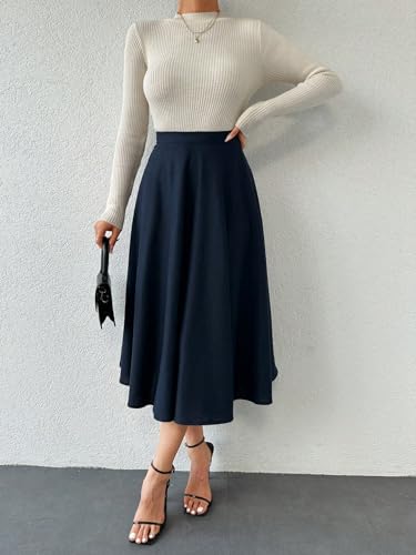 Women's Flowy Trendy Skirt Solid Color Casual Skirt4
