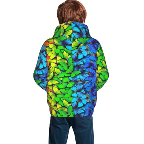Multicolored Butterflies Kid Hoodies Boys Sweatshirts Girls Pullover with Pocket4