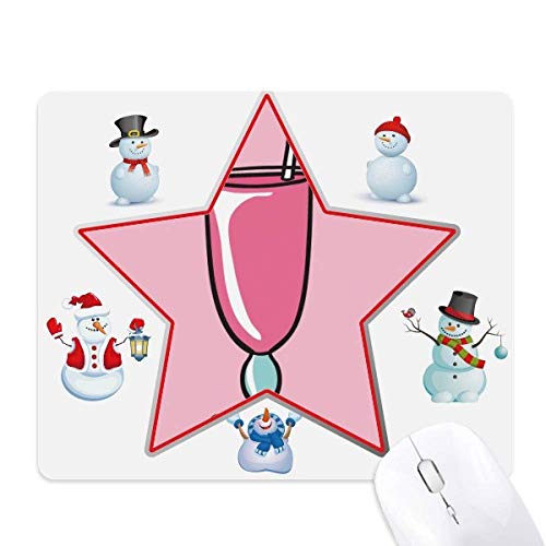 Tapis de souris bonhomme de neige Pink Cup pour bureau