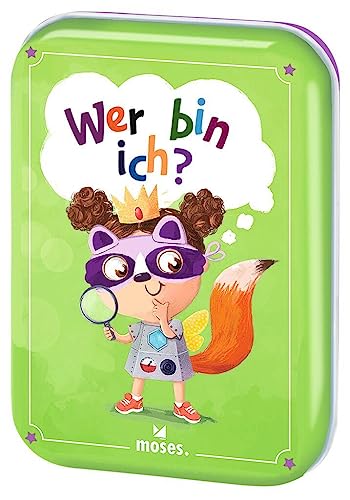 Moses. Wer Bin ich? Zeitloses Kinderspiel für die ganze Familie, Gesellschaftsspiel mit 40 lustigen Illustrationen, Reisespiel in Metalldose für unterwegs, für Kinder ab 5 Jahren und 2-6 Spieler