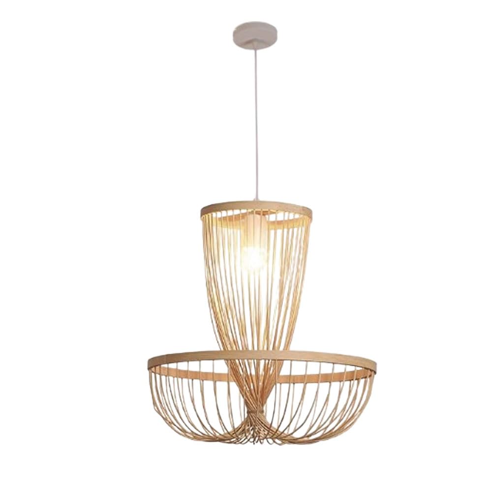 Lampe suspendue moderne en bambou 40 cm pour salon et bar E27 - 8