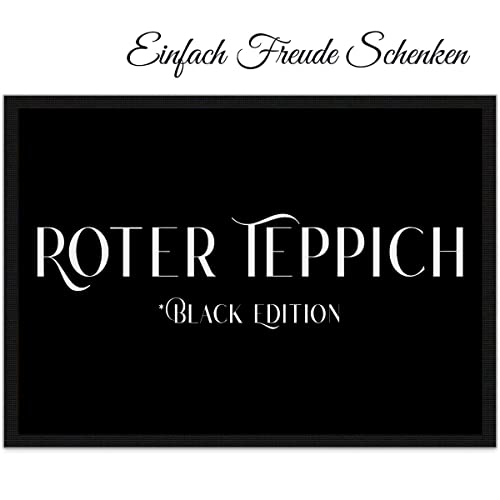 Personalisierte Foto-Fußmatte mit Spruch Bedruckt | Roter Teppich *Black Edition | Geschenkidee zum...