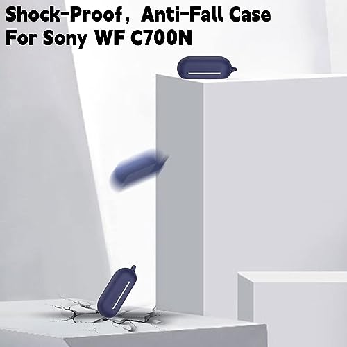 Image of Silicone Cover Compatible with Sony WF C700N Case, Soft, Shockproof (Fits only Sony WF-C700N Earbuds case, Bluetooth Earbuds & Charging case not Included) - Dark Blue