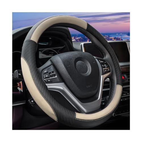 JNNJ Couvre Volant Voiture, Antidérapant Couvre Volant, Respirant Housse De Volant en Cuir, Housse De Volants 37-38cm, Voiture Accessoires D'intérieur...