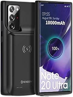 NEWDERY Galaxy Note 20 Ultra Battery Case 10000mAh, Fast Charging & Qi Wireless & Android Auto & Samsung Dex Supported, Extended Backup Charger Case for Galaxy Note 20 Ultra 5G(6.9) Black
