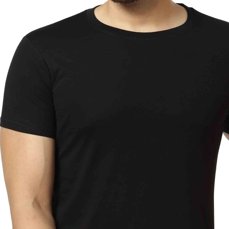 Image of London Hills Solid Cotton Blend Half Sleeve Regular Men Round Neck Tshirts | T Shirt For Man | Tshirt | Shirts Men | Tshirt For Man | T-shirt | T-shirts | Stylish | Gym Wear For Workout | MultiColored