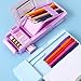 LilyBeauty Pop Up Multifunction Pencil Case for Girls and Boys, Cute Cartoon Pen Box with 5 Pencils 2 Erasers, Sharpener, Schedule, School Supplies, Best Gifts for Kids (Purple New)