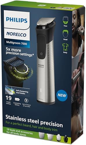 Philips Norelco Multigroom Series 7000 MG7910/49 męski zestaw do pielęgnacji brody, głowy, włosów, ciała, pachwiny i twarzy  bez oleju z ostrza, MG7910/49