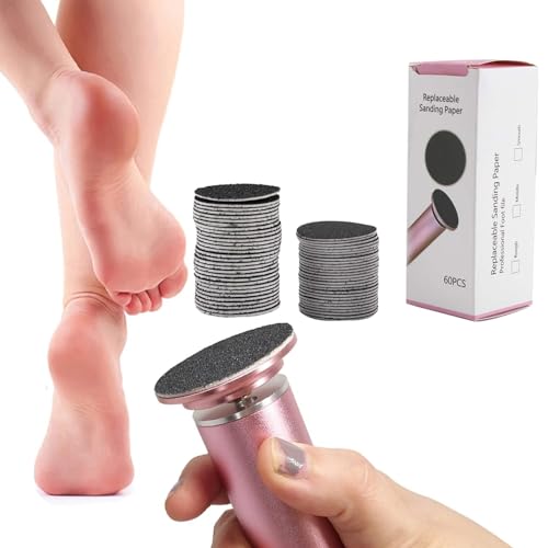 Discos de Papel de Lija de Reemplazo de Archivo de Pie de 60 Piezas para Herramienta Eléctrica de Eliminación de Callos, Herramienta de Pedicura, Almohadilla de Lijado para Pies
