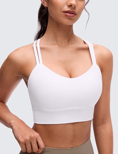 Image of CRZ YOGA Softness Mold Butterluxe Sports Bras | Molded Cup, Light Support, Yoga, Extremely Soft, Longline, Strappy Back, Scoop Neck, for Women