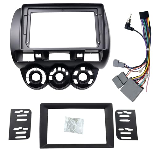 DKMUS Stereo Bezel for Honda Fit 2007-2008 (American Version) Dash Installation Mount Trim Kit Fits 9