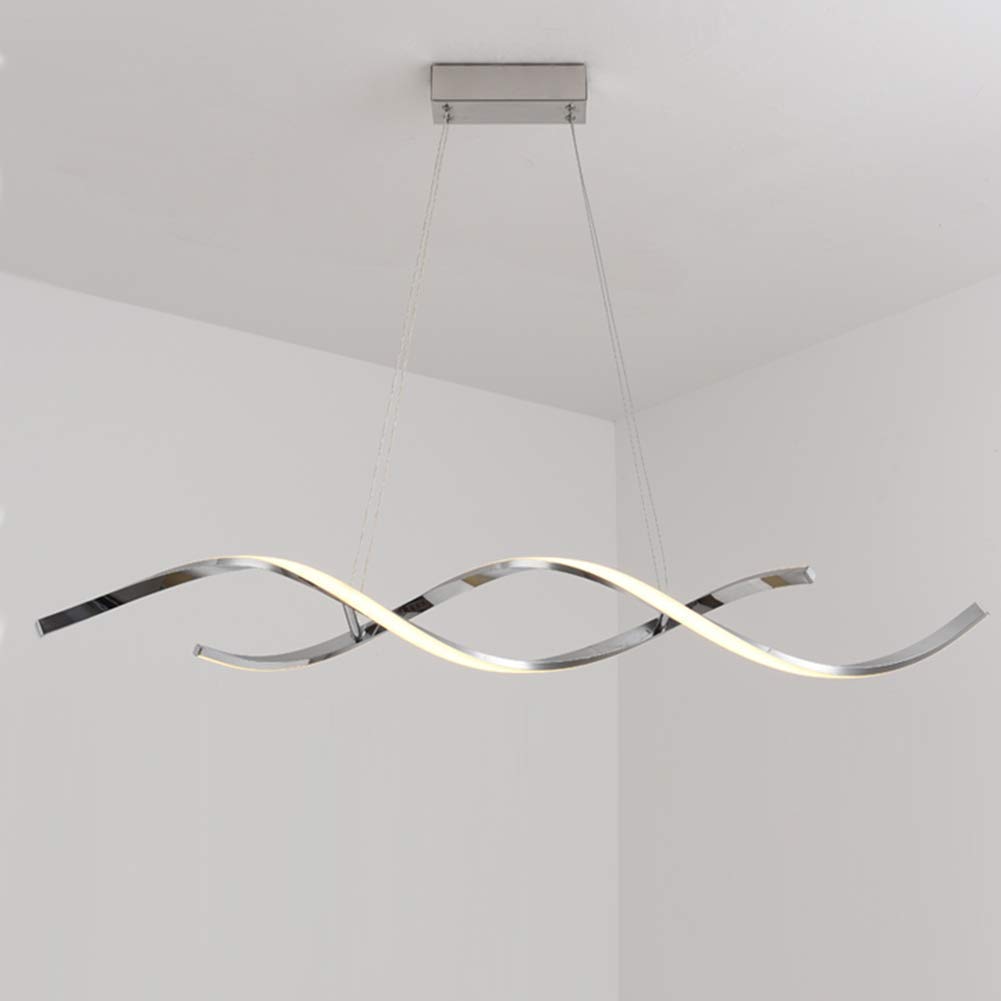 Lampa wisząca LED z możliwością ściemniania za pomocą pilota Kreatywny spiralny aluminiowy żyrandol z regulacją wysokości Nowoczesny stół do jadalni Lampa wisząca Jadalnia Kawiarnia Wystrój