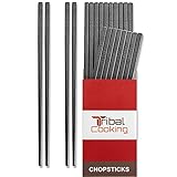 Tribal Cooking - 10 Pair Reusable Chopsticks - 9.5 inch Japanese Chopstick Set - Fiberglass,...