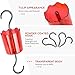 ORIENTOOLS Ant Moat for Hummingbird Feeders, Made of Durable Plastic, Suitable for All Hummingbird Feeders Hummingbird and Oriole Feeder Hanging Ant Guard Red Color, S Hooks with Brushes, Set of 2