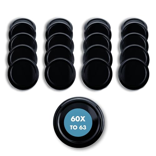 60 tapas de repuesto TO 63 I, multicolor, tapa de 63 mm, para guardar tarros de conservas, tarros de mermelada, tarros de miel, tarros de comida fina