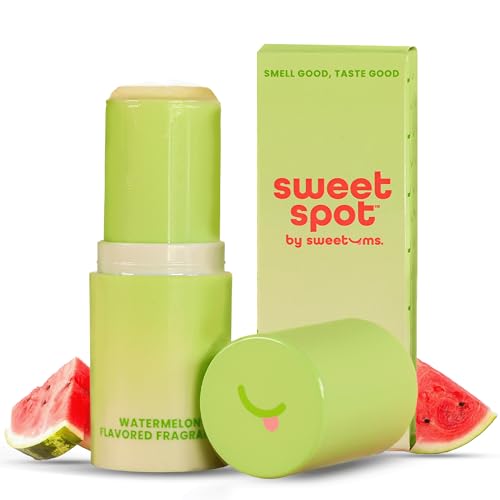 Sweetums SweetSpot Flavored Solid Perfume Stick, Portable Travel Perfumes for Women, Long Lasting Fragrances, Non Sticky Formula, Natural Ingredients, Fragrance Stick (Watermelon)