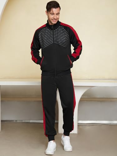 Men's Track Suits Mens Sweatsuit 2 Piece Set Long Sleeve Running Jogging Athletic Sports Set Full Zip Tracksuit3