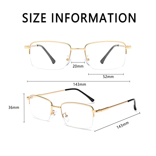 Image of LJCZKA Half Rimless Blue Light Blocking Glasses Women Men Fresh Rectangle Computer Business Glasses