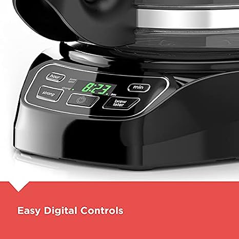 BLACK+DECKER CM1110B Programable 12-Cup Coffee Maker, Easy Pour, Non-Drip Carafe with Removable Filter Basket, Black