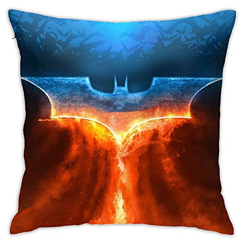 Super Hero Batman Throw Pillow Covers Decorative Case Square Cushion for Sofa Bedroom Car Living Sitting Room Farmhouse Couch Seat Outdoor Bed Armchair and Home Decor 18x18