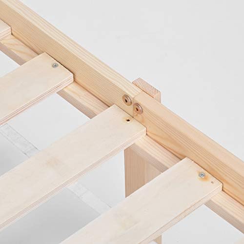 Double Bed Frame 4FT6 Durable Solid Wood Bedframe Sturdy Slats Modern Design Bedroom Furniture Wood