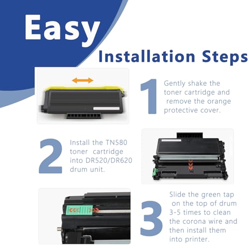 Image of OKGO Compatible TN580 TN650 Toner Cartridge Replacement for Brother TN620 TN550 TN-580 TN-620 TN-650 HL-5370DW 5240 5340D 5250DN,DCP-8060 8065DN,MFC-8660DN 8460 8480 8680 ( High Yield ,Black 2 Pack )