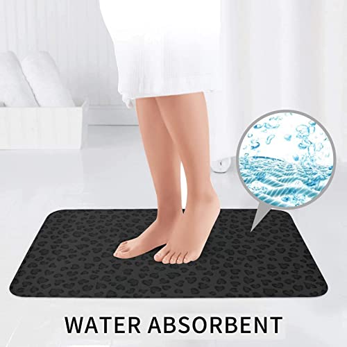 DEPILA Badezimmer 3-teiliges Badezimmerteppich-Set mit schwarzem Leopardenmuster, 3-teiliges Badezimmerteppich-Set, Badematte + Kontur + Toilettendeckelbezug, rutschfeste Unterlage Sets – Bild 7