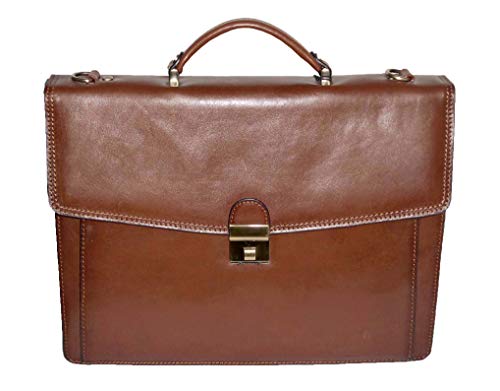 KATANA cartable porte document serviette en cuir à 1 soufflet réf 68124 (2 couleurs disponible) (marron)
