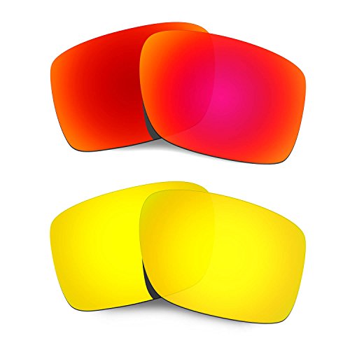 Lentilles de rechange Oakley Double Edge rouge et or 24k pour lunettes de soleil