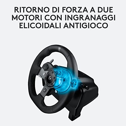 G920 Driving Force Racing Wheel Volante da Corsa, Pedali Regolabili + A10 Cuffie Gaming Cablate Gen 2, Cuffie da Gioco Over-Ear con Microfono Flip-to-Mute, Xbox Series X/S PC, Nero - Controller - Immagine 5