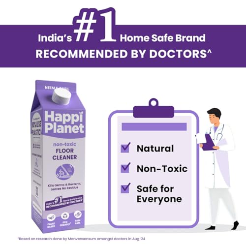 Image of Happi Planet | Tap Cleaner & Limescale Remover and Herbal Floor Cleaner Combo Pack | India's 1st Foaming Formulation Tap Cleaner for Reduced Scrubbing Effort & Floor Cleaner- Powered by Neem
