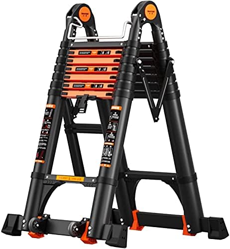 Ladders,Tall Telescoping Ladder with Stabilizer Bar, Heavy Duty Aluminum Multifunctional Extension Ladder for Roof Industrial Household, 150 Kg/3M+3.3M