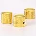 Swhmc 3PCS Metal Volume Tone Dome Guitar Speed Control Knurled Shaft Pots Knobs with Keys Screws Set for Electric Guitar or Bass (Gold)