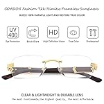 COASION Fashion Rimless Frameless Sunglasses for Women Men Y2k Retro Sun Glasses Square Tinted Glasses - Image 3