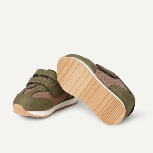 Amazon Essentials Unisex Toddlers' Hook & Loop Athletic Sneakers, Olive/Brown, 4 Toddler - image 6