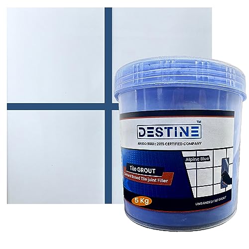 Image of DESTINE Tile Grout (16 COLOURS) (ALL PACKS: 100 Gm, 400 Gm, 800 Gm, 1 Kg, 3 Kg, 5 Kg), Waterproof, Cement Based Tile Joint Filler, Crack Filler, Tiles Gap Filler, Tile Grout (5 Kg, Alpine Blue)