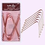 HealthAndYoga™ qSwipe Lite Copper Tongue Cleaners (Pack of 6) – Prevents Bad breath, Improves taste- Flexible, Curved ends provide good grip – Complete Oral Care/Hygiene for Travel/Office/Home