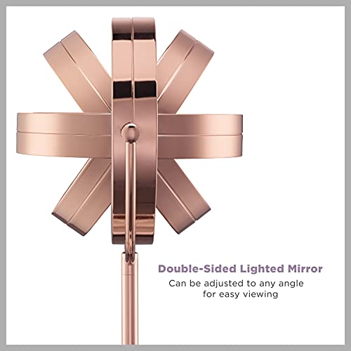 Espelho de maquiagem Conair Refletions dupla face com iluminação LED, ampliação 1x/10x, acabamento e