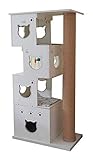 Poste rascador para gatos Castillo para gatos Juguetes para gatos, Marco de escalada para gatos de madera Árbol de torre para gatos Casa para gatos de varias capas Cómodo centro de actividades para g