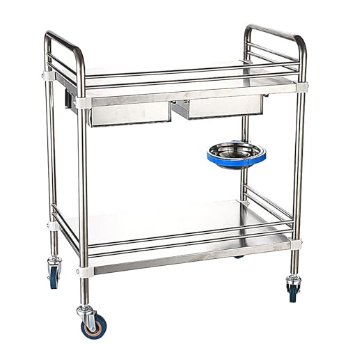 QUSYZD Carro de Servicio con Ruedas de Acero Inoxidable, Organizador de Almacenamiento de Herramientas para mecánicos, talleres, almacenes, talleres de reparación, fácil Mon,80 * 48 * 86cm
