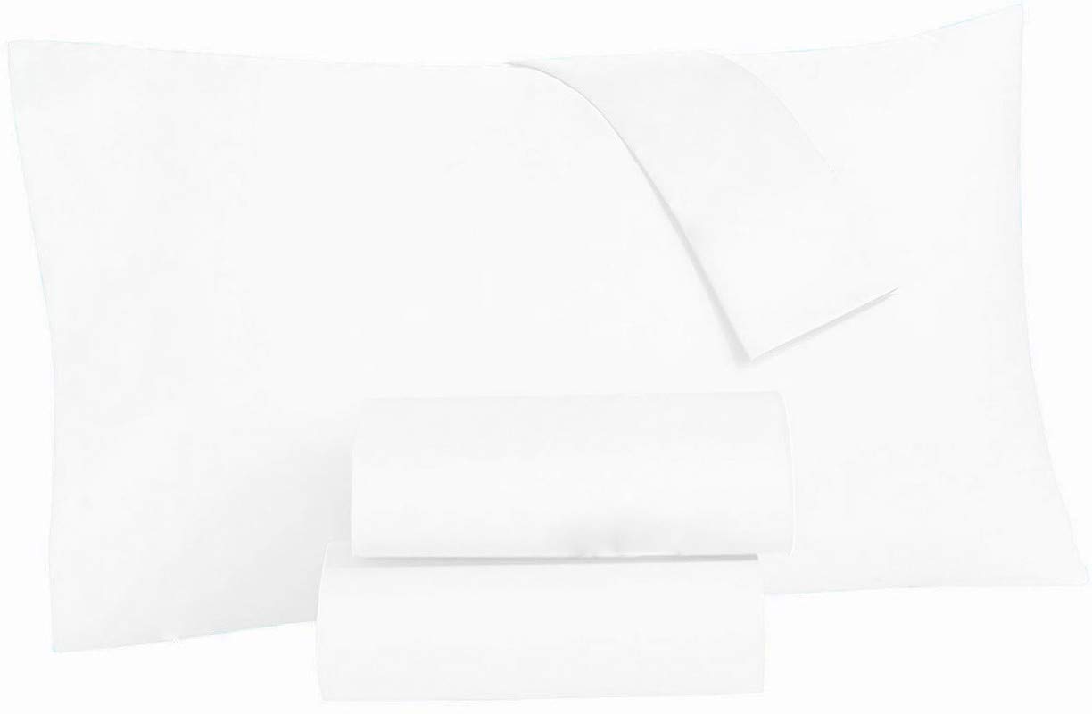 YRM Bedding's Egyptian Quality Bedsheet 100% Cotton 500-TC Extra Soft White Fitted Bedsheet 15" Drop feet to 4" to 12" Inch Mattress Single Bed (39x75) with 2 Pillow Cases (18x28) 2