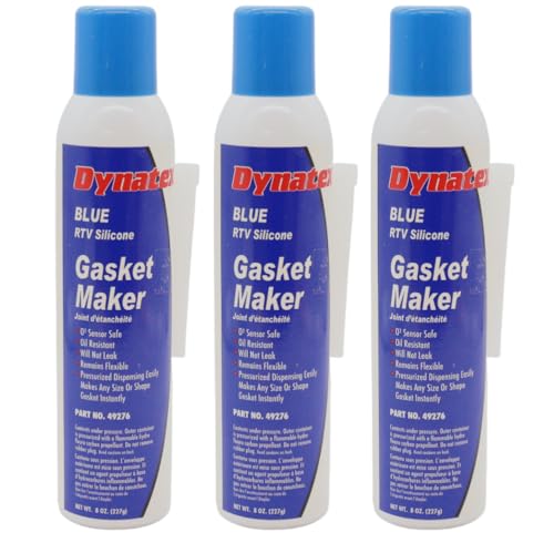 Image of Dynatex Blue RTV Silicone Gasket Maker 8 oz Automatic Can - Oxygen Sensor Safe, OEM Specs, Gear Oil Resistant, Oil /Water Resistant, Made in the USA (3-Pack)