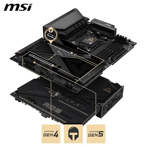 Scheda madre MEG X870E ACE MAX, ATX, supporta processori AMD Ryzen 9000/8000/7000, BIOS ROM AM5-64MB, 110A SPS VRM, memoria DDR5 (fino a 8400+ MT/s OC), M.2 e PCIe 5.0, USB4, Wi-Fi 7, 10G LAN - Scheda madre - Immagine 4