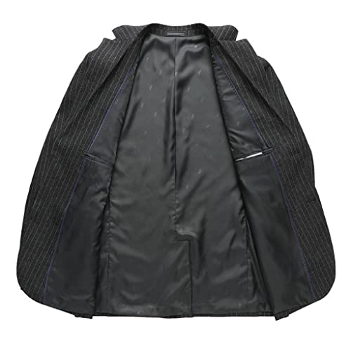 Suit Jacket + Trousers Men's Business Plaid Korean Solid Colour Stripes British Formal Two-Piece Suit3