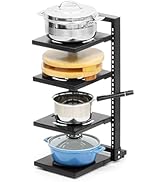 Livzing 4-Tier Adjustable Metal Kitchen Organizer Shelf - Pot Rack, Pan Organizer, Cooker Organiz...