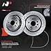 A-Premium 11.89 inch (302mm) Rear Drilled and Slotted Disc Brake Rotors + Ceramic Pads Kit Compatible with Select Volvo Models - XC60 2010-2017, 6-PC Set