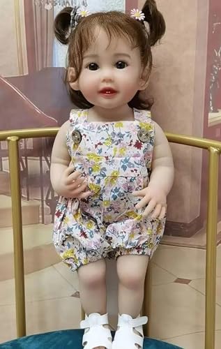 Muñeca Reborn de 22 pulgadas en vinilo silicona realista miniatura 1