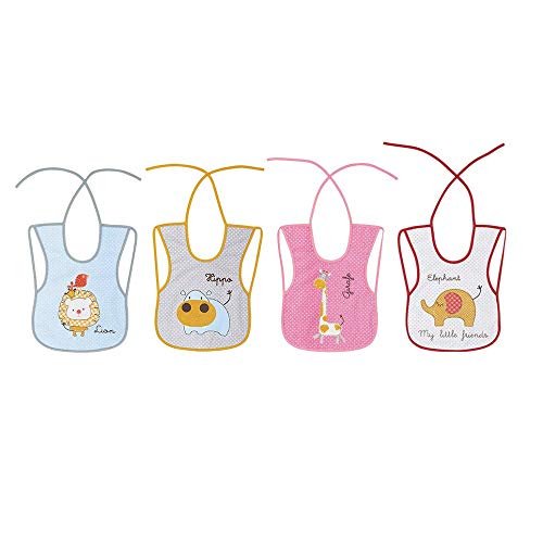 Interbaby 00131 - Pack de 12 baberos de rizo plastificado 25 x35, unisex